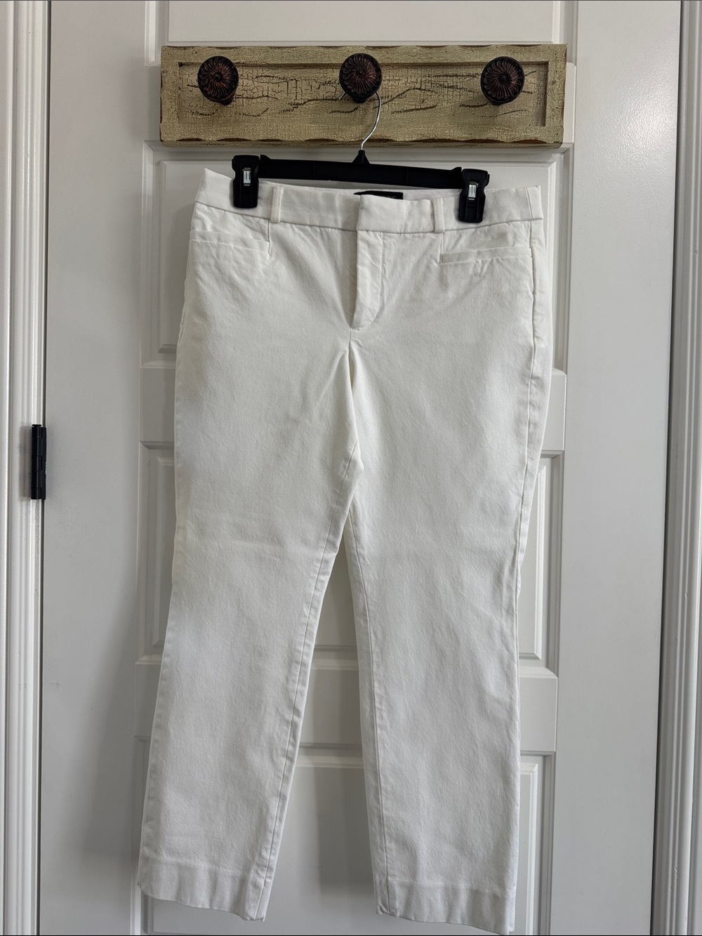 Banana Republic White Sloan Cropped Pants